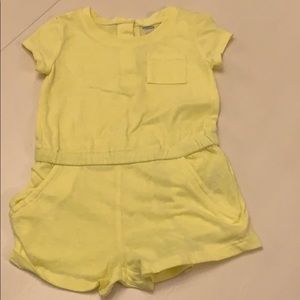 Yellow romper with pockets